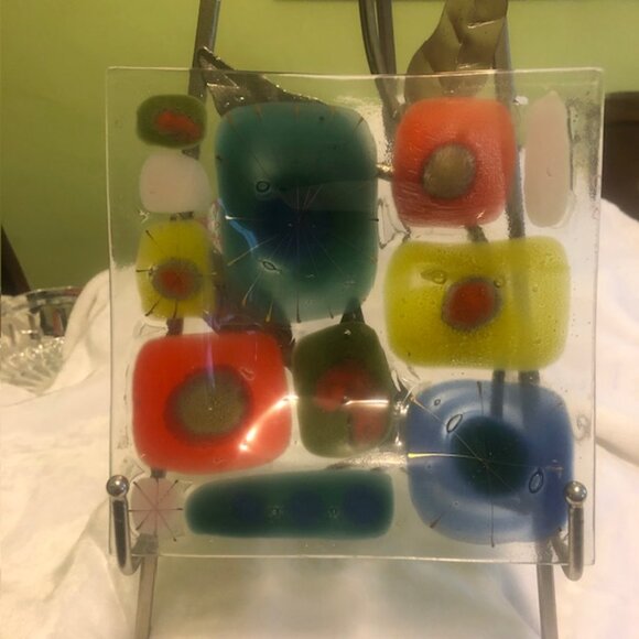 Other - Beautiful Fused Art Glass Square Bowl
